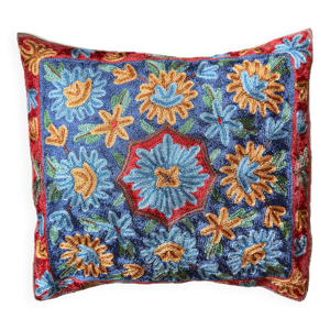 Housse de coussin brodée - soie