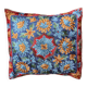 Hand-embroidered silk cushion cover from Kashmir, floral pattern 40x40 cm