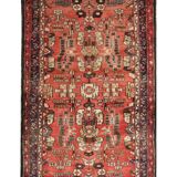 Vintage Mid-Century Geometric Runner, Hand-Knotted Wool Stair & Hallway Rug