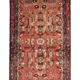 Tapis de couloir et d'escalier vintage géométrique style milieu du siècle, en laine nouée à la main.