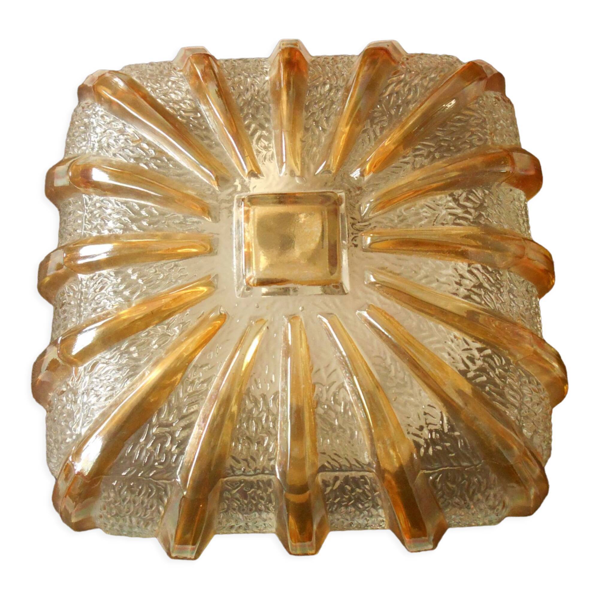Old ceiling lamp vintage glass 70