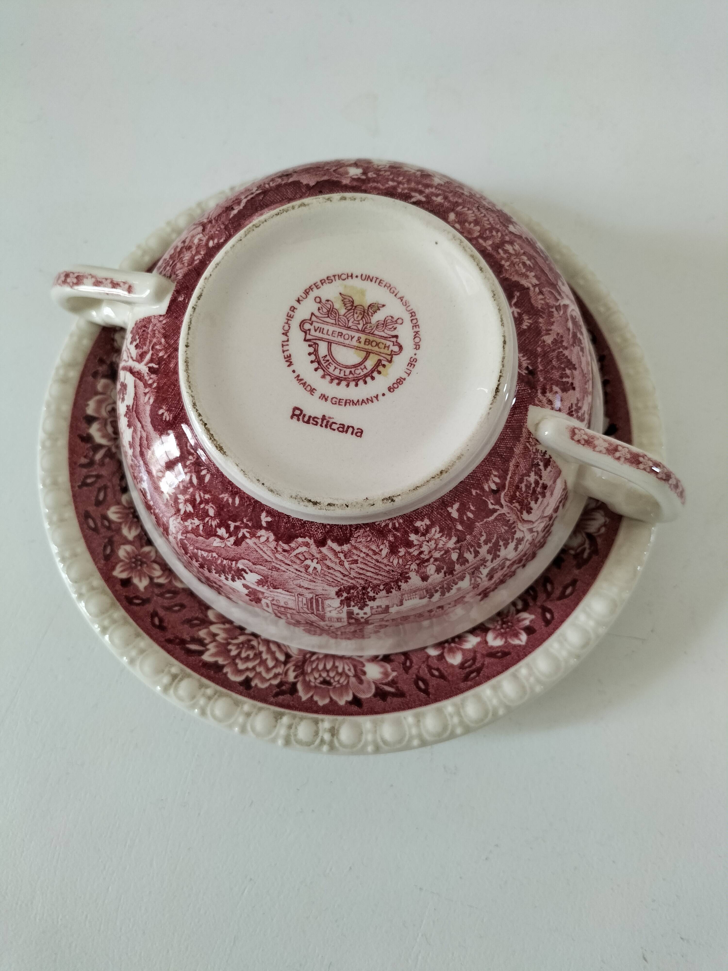 Villeroy and Boch Rusticana two-handled cup and saucer