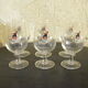 Six Fischer Gold beer glasses