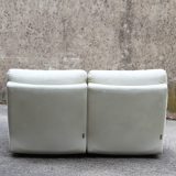 Ligne Roset white leather sofa