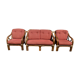 Vintage rattan lounge set 1 bench and 2 armchairs