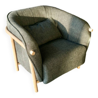 Fauteuil bosc yas en laine grise