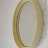 Miroir vintage : plastique blanc, Gilac France, années 1970