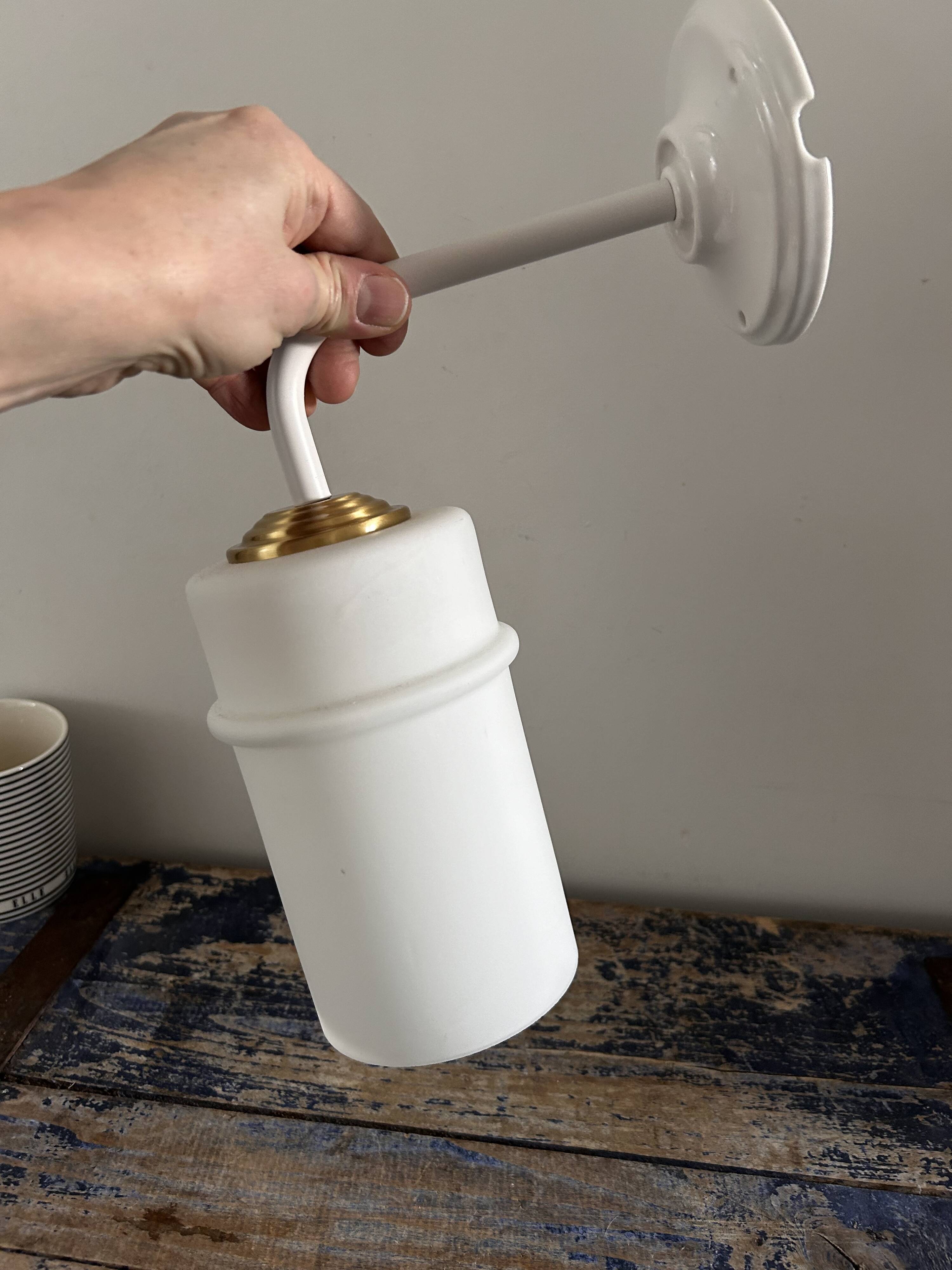 Vintage white opaline wall light