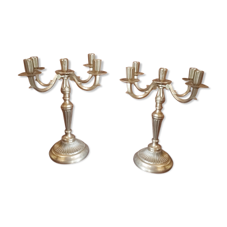 Paire de chandeliers en bronze