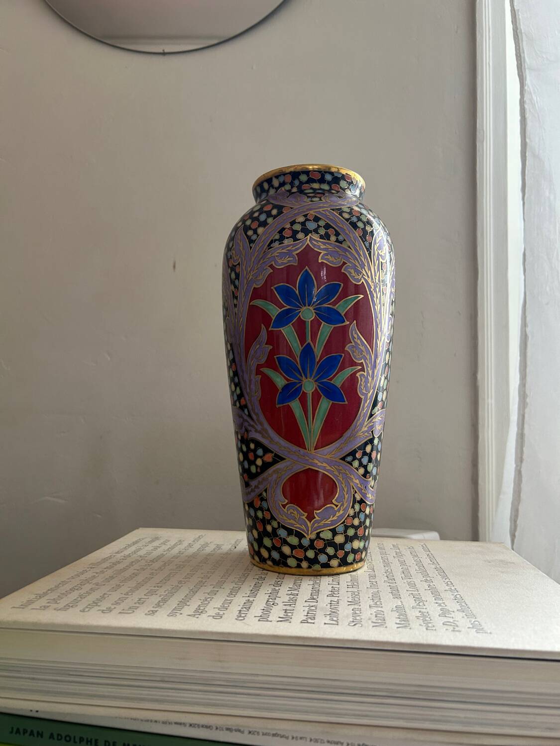 Antique Limoges porcelain vase – polychrome decoration and gilding – early