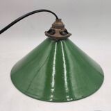 Enameled sheet metal cone pendant light