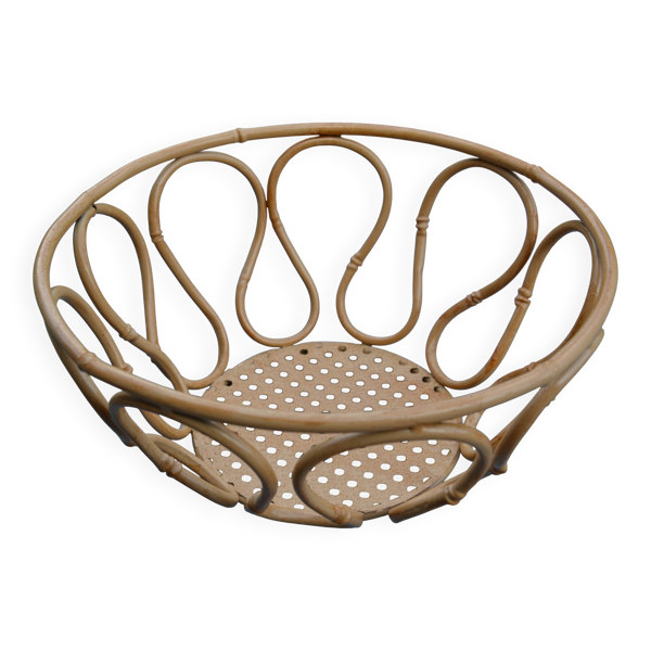 Corbeille, panier à fruits en métal imitant le bambou
