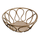 Metal fruit basket in bamboo imitation.