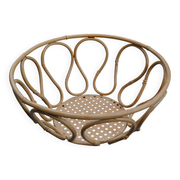 Corbeille, panier à fruits en métal imitant le bambou
