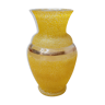 Vase verre granité jaune d'or