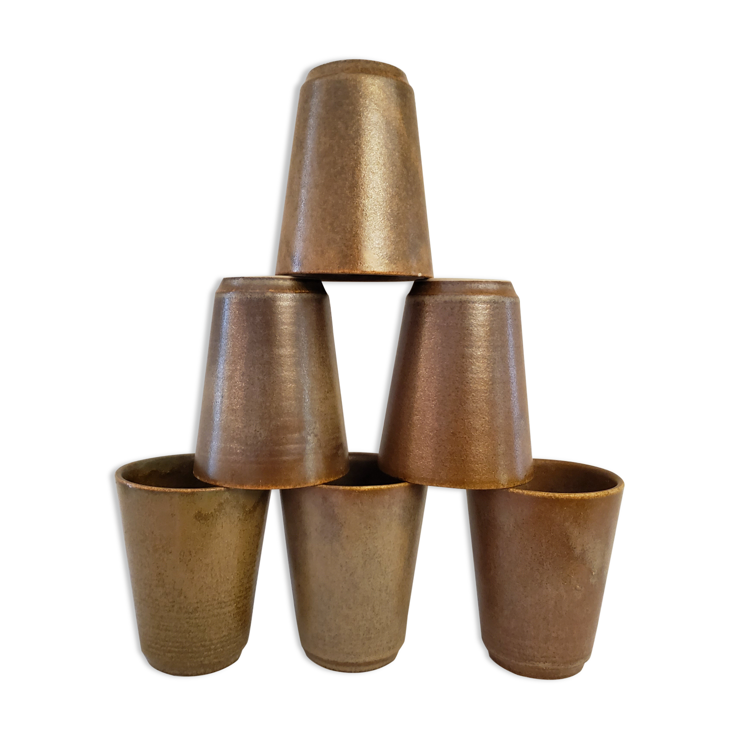70's sandstone mugs