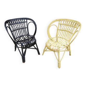 Duo de fauteuils en rotin