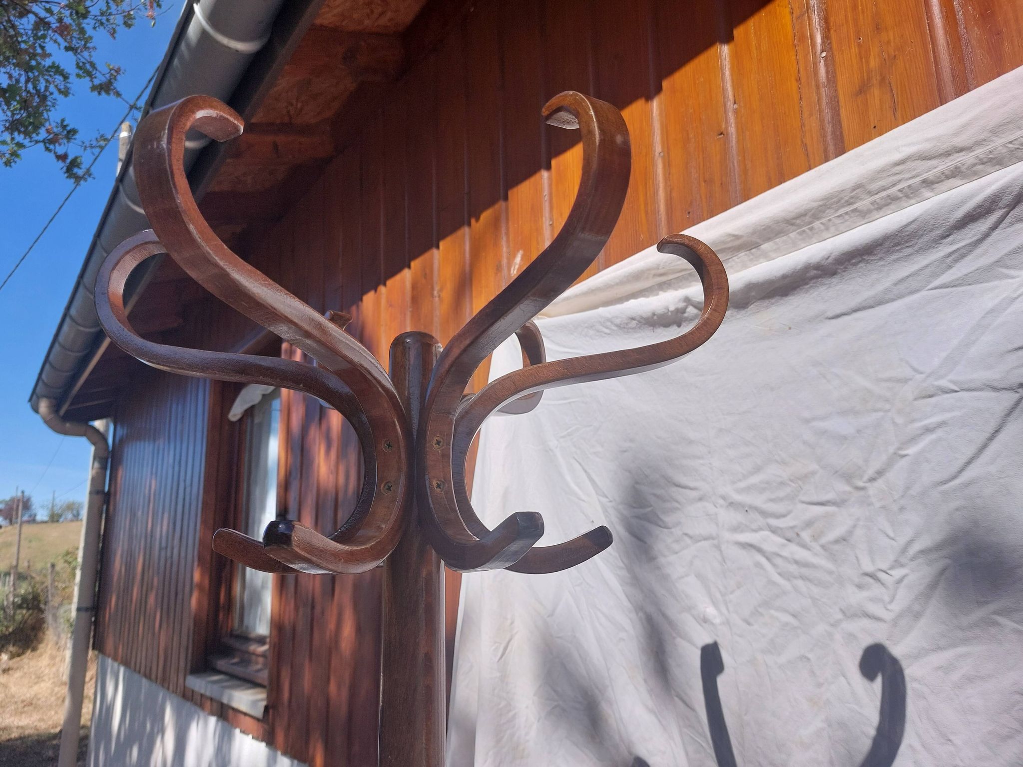 wooden parrot coat rack, bistro, vintage
