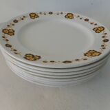 Set of 8 flat plates in Boch earthenware