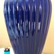 Vase en céramique émaillée vintage, bleu cobalt et dorure, maison Lancel Paris