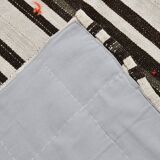 7x10 Beige & Brown Handwoven Turkish Kilim Rug, 206x304 Cm