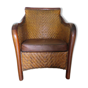 Fauteuil en rotin tressé