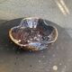 Flamed glazed ceramic bowl, original shape, vintage