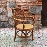 Armchair in bentwood and caning