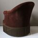 Fauteuil crapaud  & ottoman vintage velours brun profond