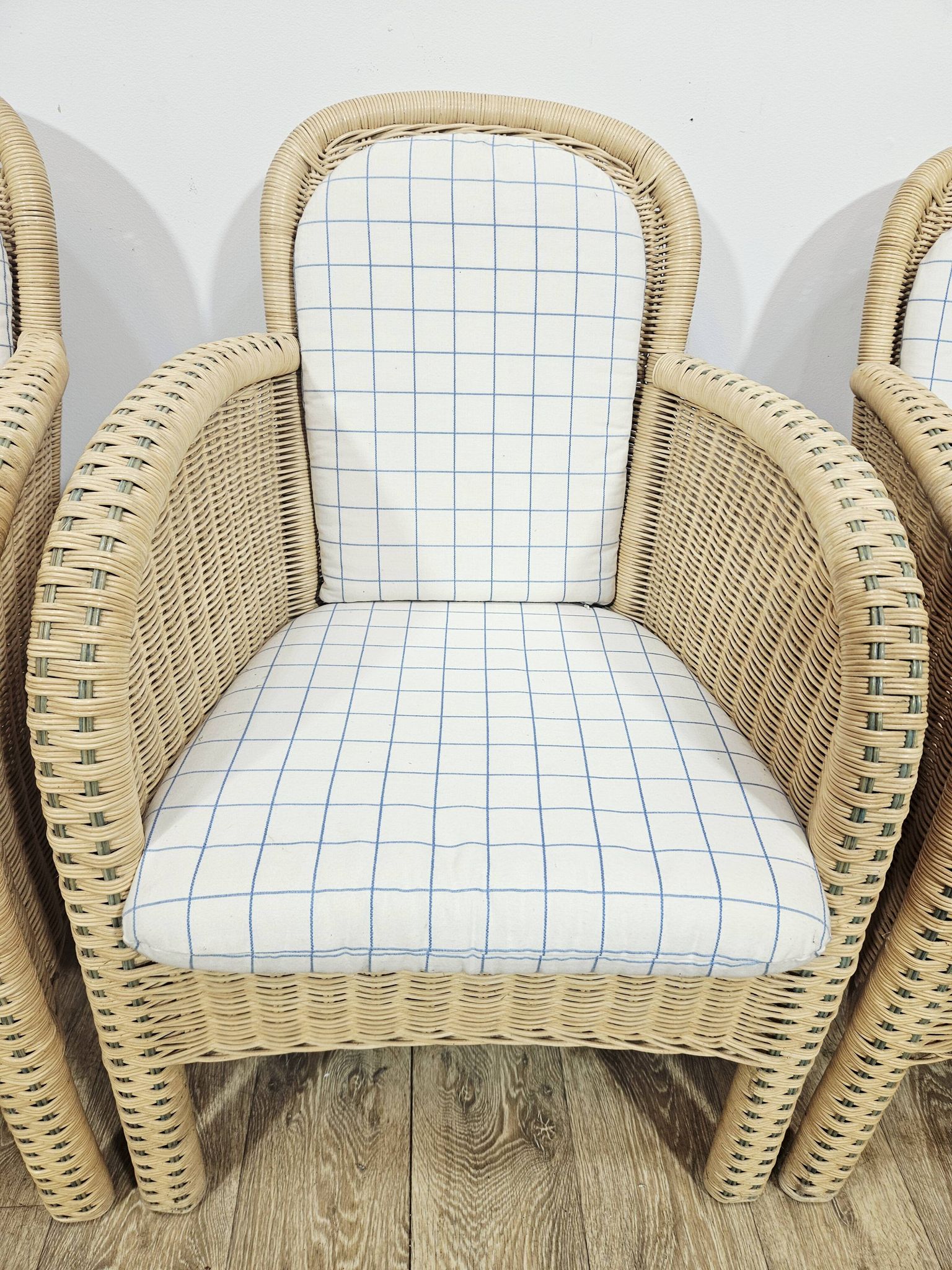 Set of 4 wicker armchairs / Domicil Möbel / Germany/ 1990s.