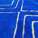 Tapis marocain bleu décoré 250cmx150cm