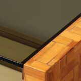 Max Papiri side table in woven banana wood and smoked glass – A sculptural modern classic