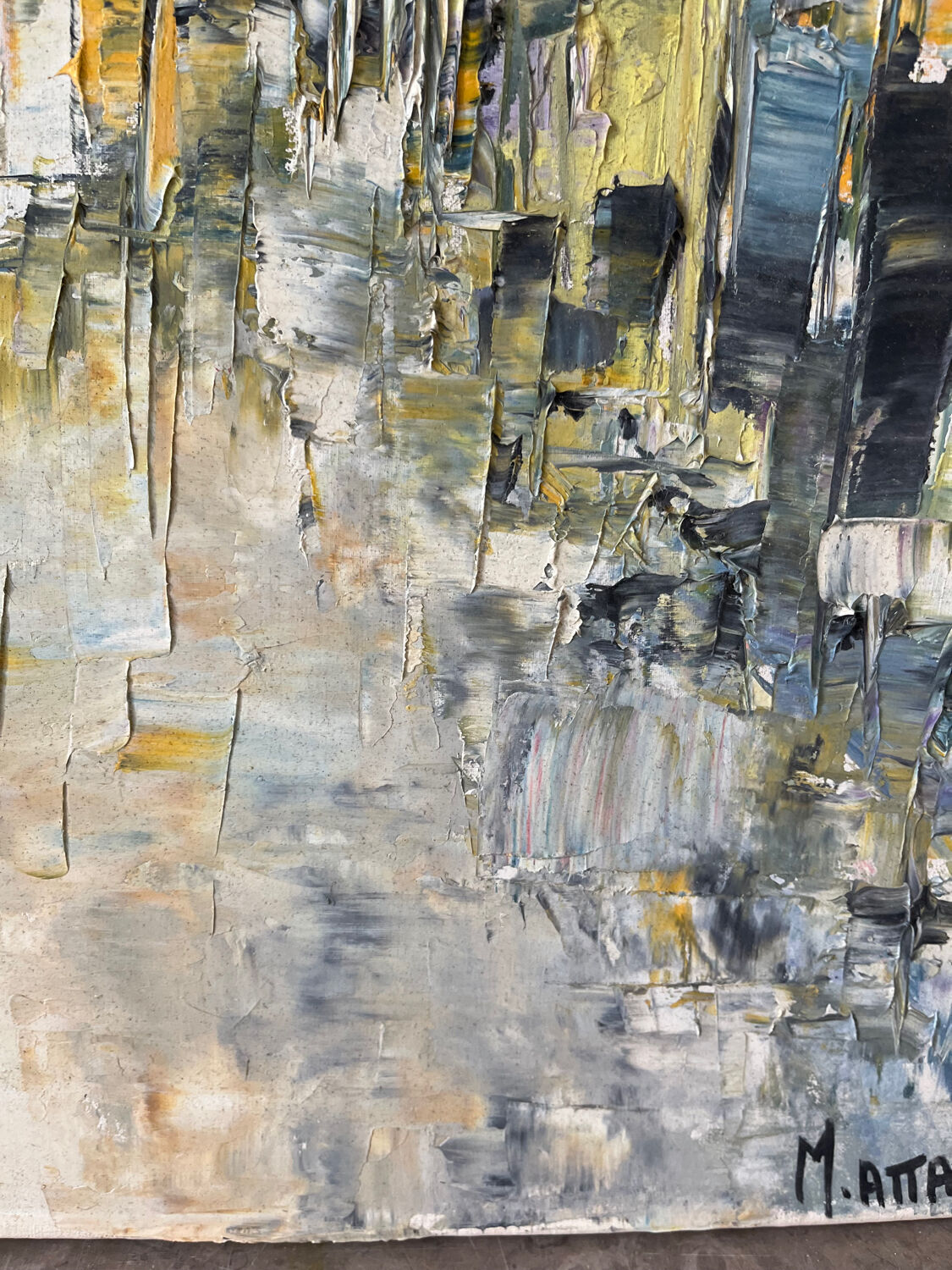 Main Street, knife technique, signed M Attal 1974