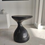 Sofa end in solid wood monoxyl organic shape black color