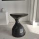 Sofa end in solid wood monoxyl organic shape black color