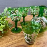 Glass set – signed "School of Painting University of Durang"