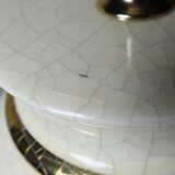 Ivory crackled earthenware lamp, attributed to Le Dauphin, 1980s-90s.