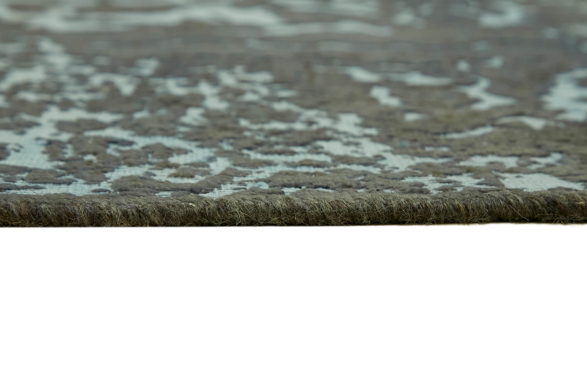 Handmade turkish unique 1980s 270 cm x 370 cm grey wool carpet