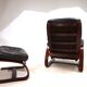 Westnofa Panter Leather Lounge Chair with Ottoman by Arnt Lande, 1970s