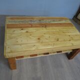 Coffee table with rustic wooden shelf