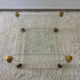 Table basse plexi laiton années 70