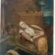 Antique painting on copper, Flemish school, 17th century, representing a saint