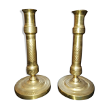 Pair of candlesticks time column Board end XVIII and early XIX