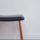 Banc, repose-pieds en teck et cuir