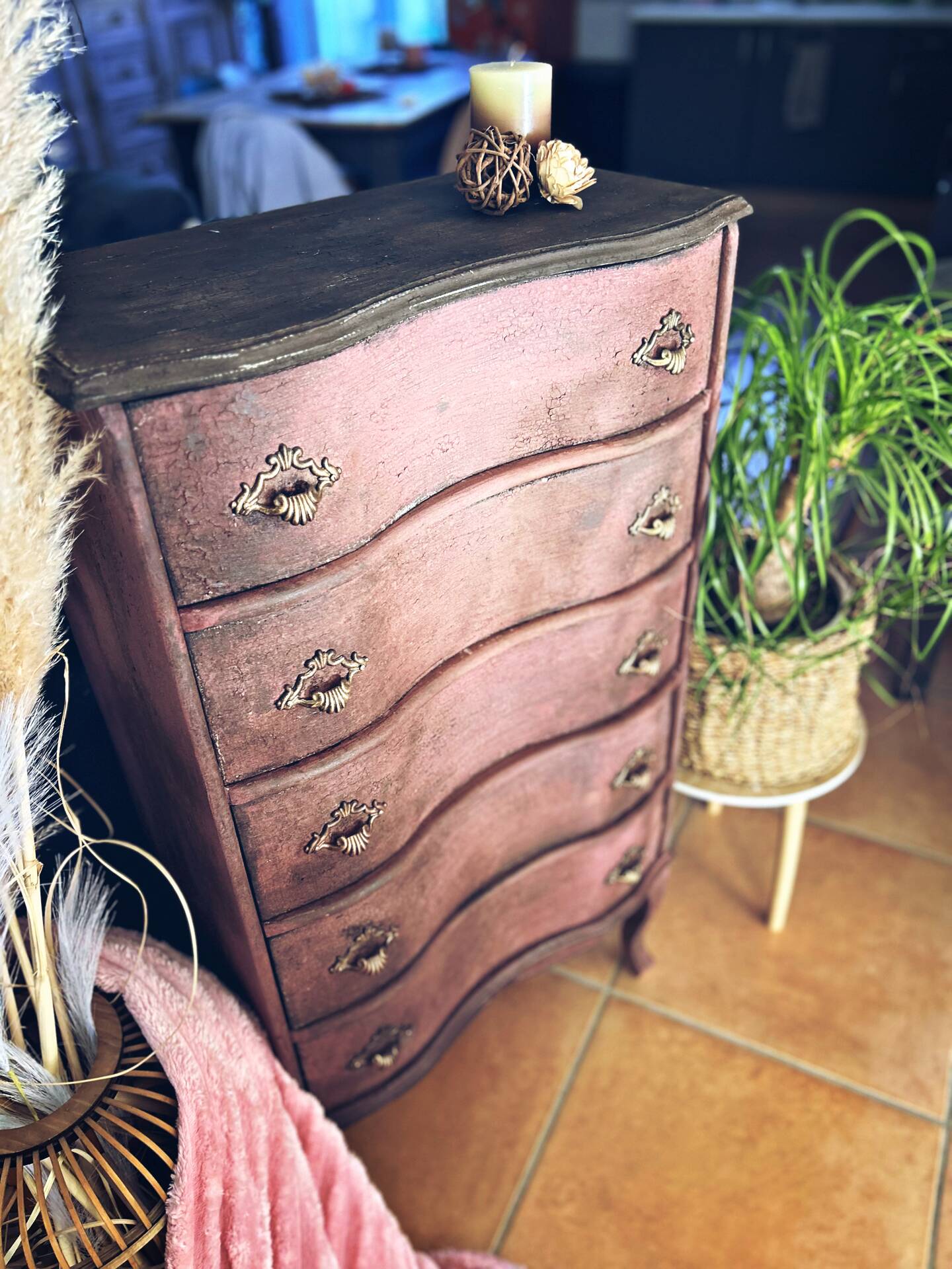 Patinated vintage chest of drawers