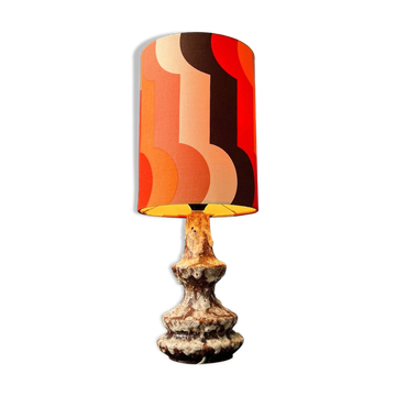 Space Age table lamp in orange ceramic West Germany Fat Lava