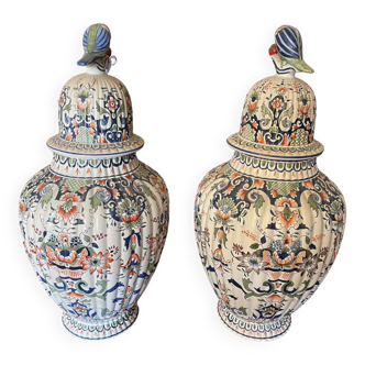 Pair of Delft potiches