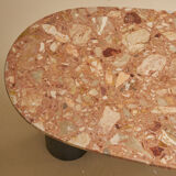 coffee table in terracotta marble and steel