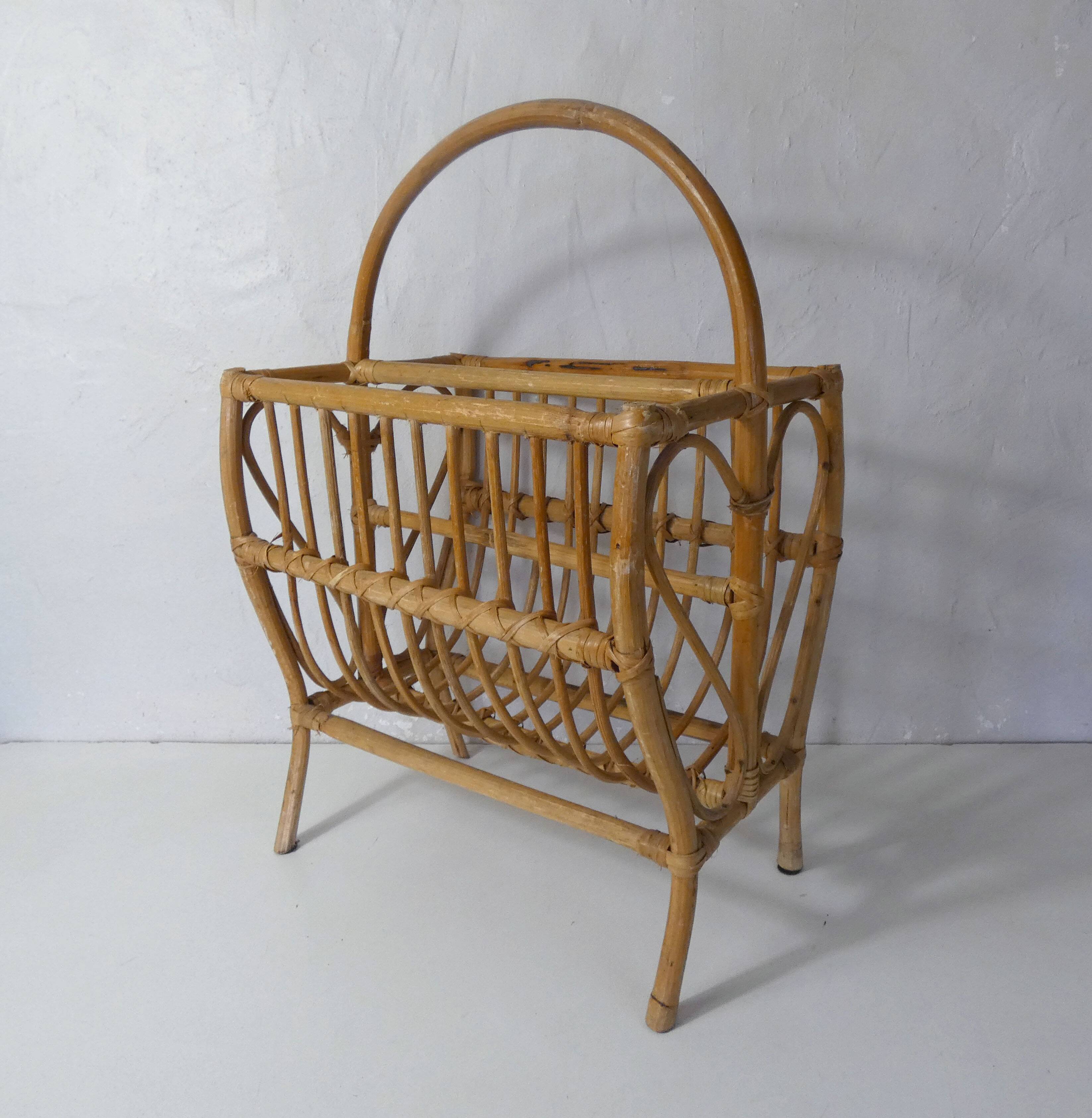 rattan magazine holder
