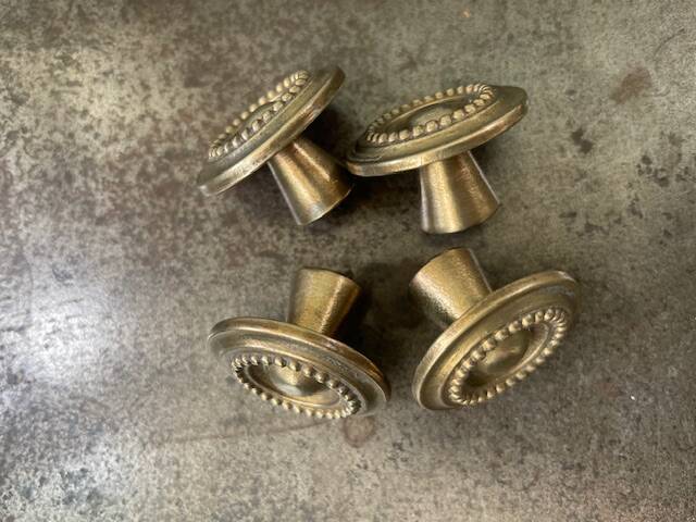 set of 4 antique solid brass handles
